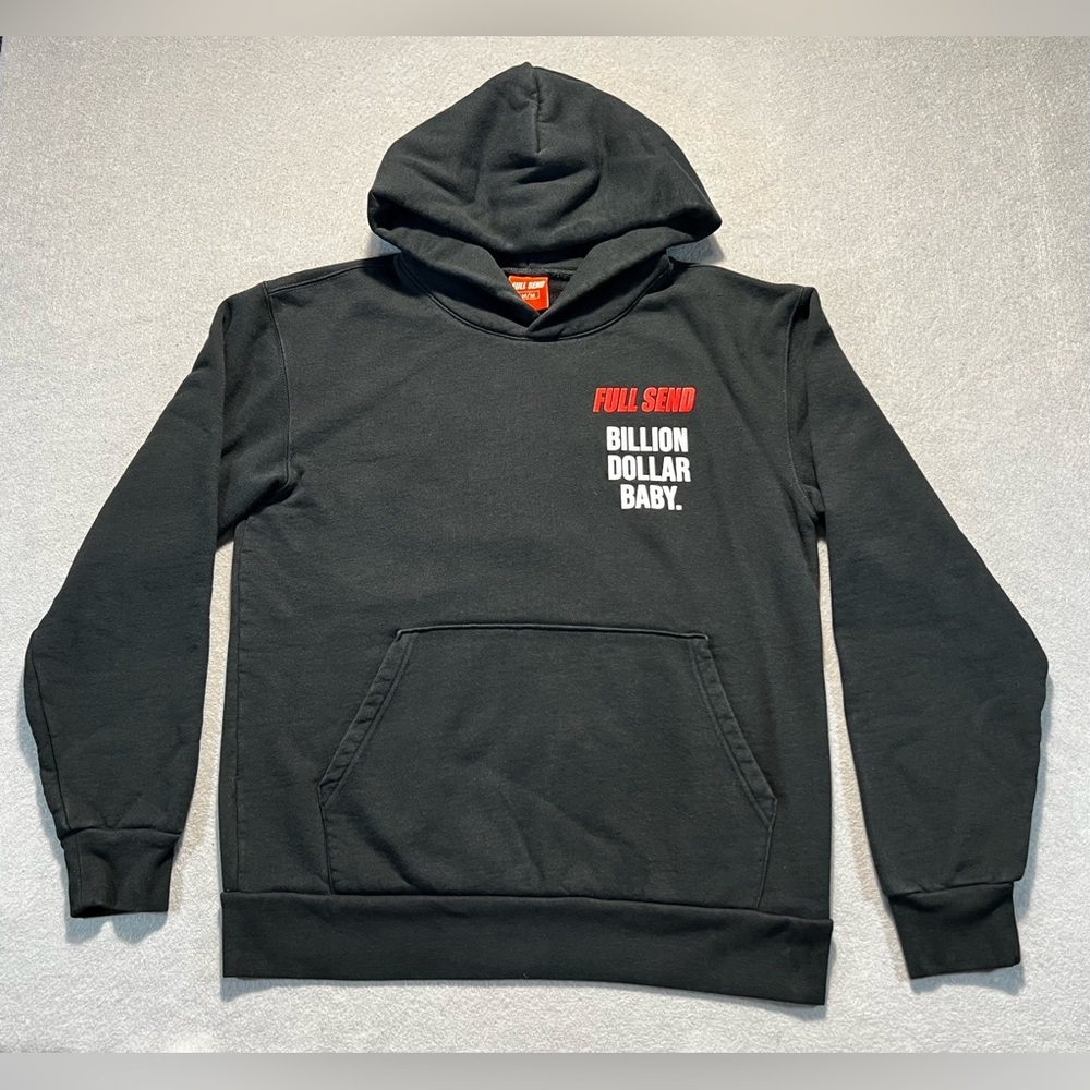 NELK Boys Full Send Logo Hoodie Men’s Medium Black Pullover Streetwear